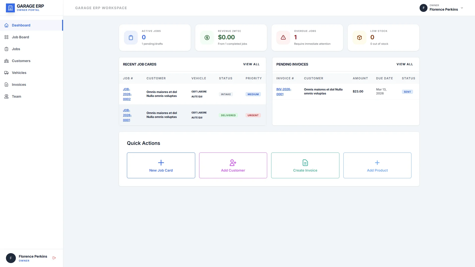 Garage ERP SaaS | Multi-Tenant Workshop & Customer Portal Platform