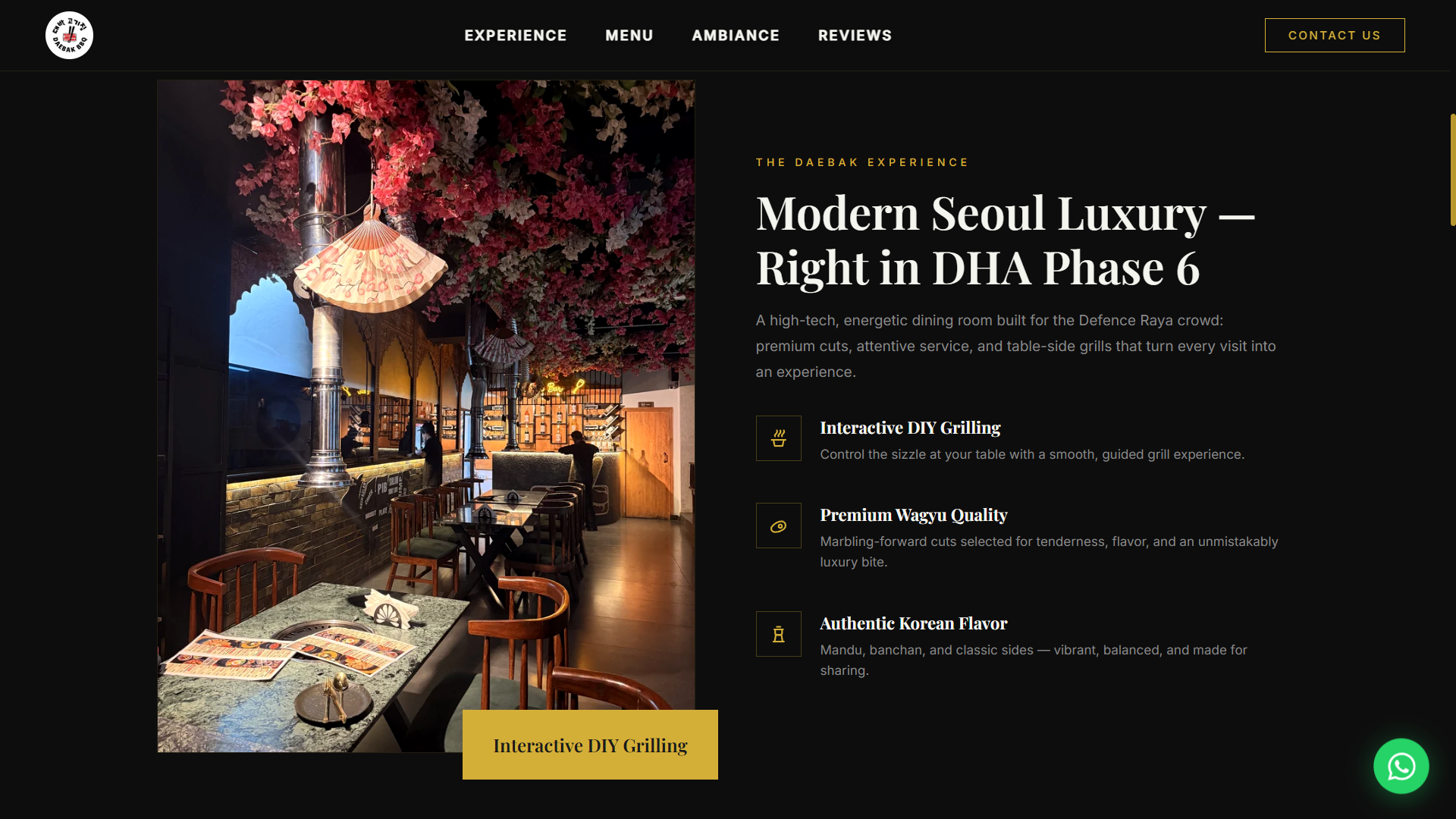 Daebak Korean BBQ — Modern Dining & Digital Brand Experience — screenshot 2