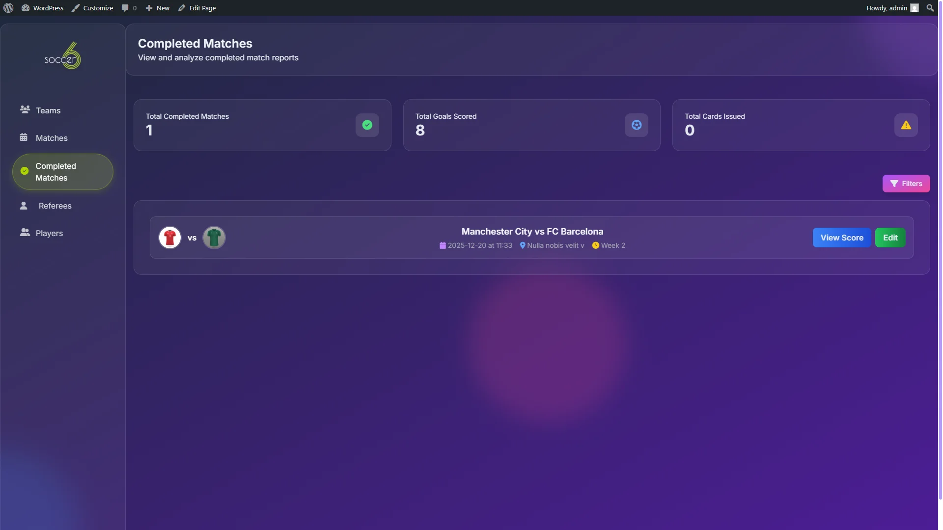 Soccer Stats & League Manager | Sports Administration System — screenshot 3