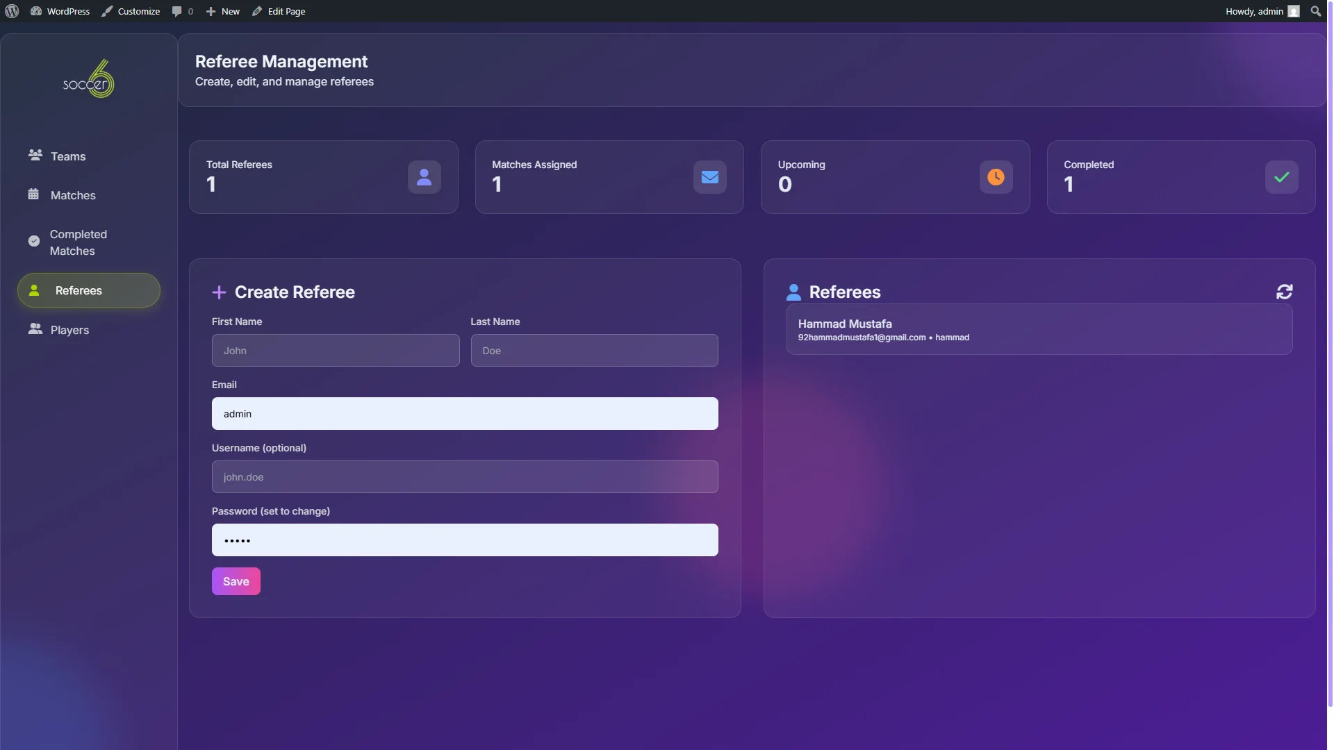 Soccer Stats & League Manager | Sports Administration System — screenshot 4