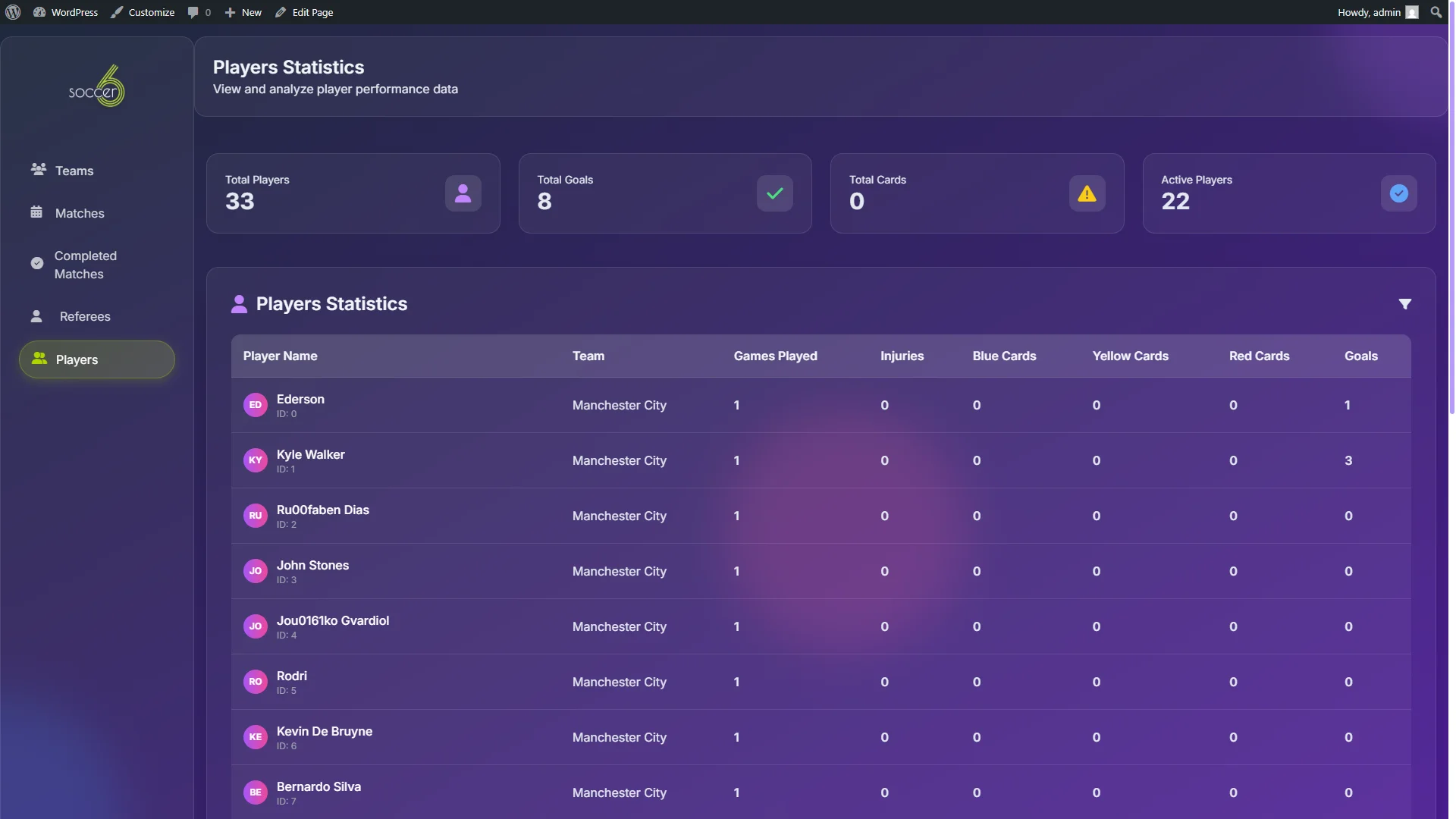 Soccer Stats & League Manager | Sports Administration System — screenshot 5